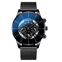 Geneva® Men Watch, Zinc Alloy, with stainless steel chain & Glass, Chinese movement, plated, fashion jewelry & for man & luminated 