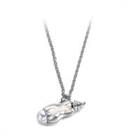 Titanium Steel Jewelry Necklace, with Plastic Pearl, plated, for man Approx 26.62 Inch 