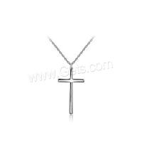 Zinc Alloy Necklace, with 2.3 lnch extender chain, Cross, platinum plated, oval chain Approx 16.9 Inch 