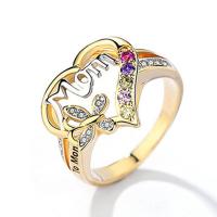 Anillo de dedo de aleación de Zinc, chapado, Joyería & con diamantes de imitación, más colores para la opción, Vendido por UD