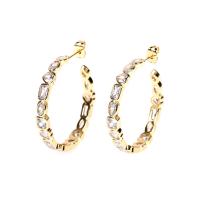 Cubic Zirconia Micro Pave Brass Earring, gold color plated, micro pave cubic zirconia & for woman, gold 