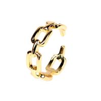 Brass Cuff Finger Ring, gold color plated, for woman, gold, 6mm 