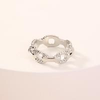 Brass Finger Ring, silver color plated, for woman, silver color, US Ring 
