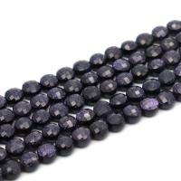 Blaue Goldstein Perlen, blauer Goldsand, rund, poliert, DIY & verschiedene Größen vorhanden & facettierte, violett, verkauft von Strang