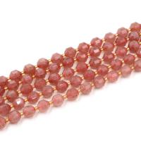 Strawberry Quartz Beads, polished, DIY & faceted, pink 