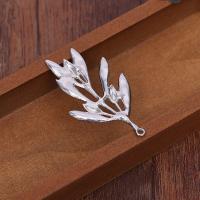 Zinc Alloy Leaf Pendants, silver color plated, durable & DIY, silver color 