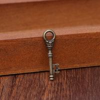 Zinc Alloy Key Pendants, plated, durable & DIY 