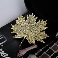 Brass Bookmark, Maple Leaf, gold color plated, DIY, gold 