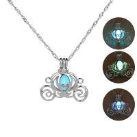 Подсвеченные Ожерелье, цинковый сплав, с Ночной свет-Камень, ювелирные изделия моды & блестящий в ночи, Много цветов для выбора, 45CM, продается Strand