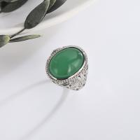 Gemstone Brass Finger Ring, plated, Adjustable & fashion jewelry & DIY 