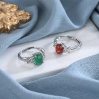 Gemstone Brass Finger Ring, plated, fashion jewelry & DIY 