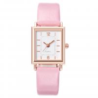 Bracelets de montre pour femmes, alliage de zinc, avec cuir PU & verre, mouvement chinoise, Placage, bijoux de mode, plus de couleurs à choisir, (21x23)x8mm Vendu par PC