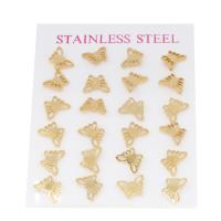 Stainless Steel Stud Earring, 316 Stainless Steel, Butterfly, gold color plated, fashion jewelry & for woman, golden 