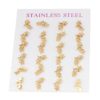 Stainless Steel Stud Earring, 316 Stainless Steel, Star, gold color plated, fashion jewelry & for woman, golden 