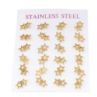 Stainless Steel Stud Earring, 316 Stainless Steel, Star, gold color plated, fashion jewelry & for woman, golden 