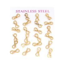 Stainless Steel Stud Earring, 316 Stainless Steel, Number 8, gold color plated, fashion jewelry & for woman, golden 