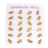 Stainless Steel Stud Earring, 316 Stainless Steel, gold color plated, fashion jewelry & for woman, golden 