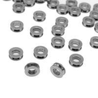 Edelstahl Perlen, 316 Edelstahl, rund, silberfarben plattiert, 7x7x1mm, ca. 300PCs/Tasche, verkauft von Tasche