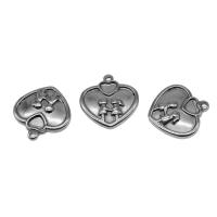 Stainless Steel Pendant Setting, 316 Stainless Steel, Heart, silver color plated Approx 