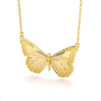 Stainless Steel Jewelry Necklace, with 2.75inch extender chain, Butterfly, plated, oval chain & for woman Approx 14.96 Inch 