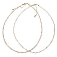 Латунь цепи ожерелье, с 2 inch наполнитель цепи, Другое покрытие, Мужская & Сетка цепь, Много цветов для выбора, 3mm, длина:Приблизительно 18 дюймовый, продается Strand
