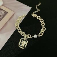 Fashion Zinc Alloy Bracelets, with Plastic Pearl, with 2.36 inch extender chain, gold color plated, for woman Approx 8.66 Inch 