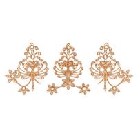 Brass Hair Accessories DIY Findings, high quality gold color plated, three pieces, gold 