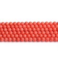 Mélange de perles de corail naturels, corail synthétique, Rond, poli, DIY & normes différentes pour le choix, orange rougeâtre, Vendu par brin