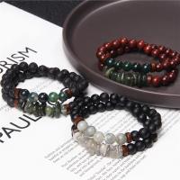 Gemstone Bracelets, Natural Stone, Round, Double Layer & fashion jewelry & Unisex 38CM 
