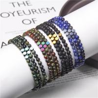 Gemstone Bracelets, Natural Stone, Round, three pieces & fashion jewelry & Unisex 19cm  4mm 