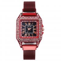 Uhrenarbänder für Frauen, Zinklegierung, mit Glas & Strass, chinesische Bewegung, plattiert, Modeschmuck, keine, 30x10mm,14x260mm, verkauft von PC