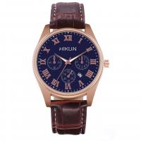 Men Wrist Watch, Zinc Alloy, with PU Leather & Glass, Chinese movement, plated, fashion jewelry & for man 