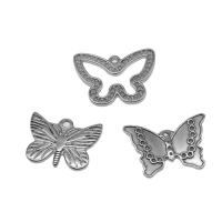 Stainless Steel Animal Pendants, 316 Stainless Steel, Butterfly, silver color plated, fashion jewelry & for woman Approx 