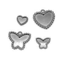 Stainless Steel Pendant Setting, 316 Stainless Steel, Butterfly, silver color plated, fashion jewelry & for woman Approx 