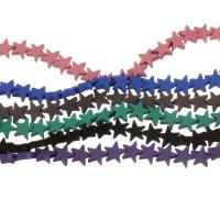 Las Perlas De Hematites Sin Magnético, Hematite, Estrella, chapado, diferente color y patrón para la elección, más colores para la opción, 8x8x2.5mm, agujero:aproximado 0.5mm, longitud:16 Inch, aproximado 66PCs/Sarta, Vendido por Sarta