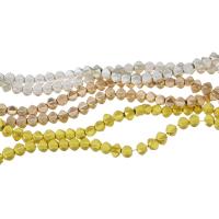 Nicht magnetische Hämatit Perlen, plattiert, unterschiedliche Farbe und Muster für die Wahl, keine, 3.5x3.5x3.5mm, Bohrung:ca. 0.5mm, Länge:16 ZollInch, ca. 120PCs/Strang, verkauft von Strang
