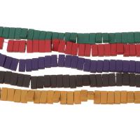 非磁性の赤鉄鉱ビーズ, ヘマタイト, 長方形, メッキ, 選択のための異なる色とパターン, 無色 穴:約 1mm, 長さ:16 インチ, 約 98パソコン/ストランド, 売り手 ストランド