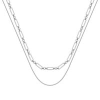 Collier de bijoux de titane, Acier titane, avec 2.36 inch chaînes de rallonge, Placage, pour femme & à fils multiples, 40cm,50cm, Vendu par brin