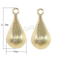 Brass Jewelry Pendants, Teardrop, gold color plated, high quality plating and never fade & stardust Approx 2mm 