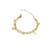Titanium Steel Bracelet & Bangle, with 1.96 inch extender chain, gold color plated & for woman Approx 6.69 Inch 