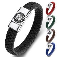 PU Leather Cord Bracelets, Titanium Steel, with Magnet & PU Leather, fashion jewelry 12*6MM 