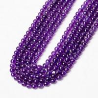 Natürliche Amethyst Perlen, rund, poliert, DIY, violett, 6mm, verkauft von Strang