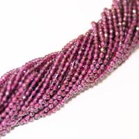 Natural Garnet Beads, Round, polished, DIY & faceted, purple, 2mm 