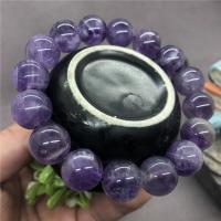 Gemstone Bracelets, Amethyst, Round, fashion jewelry & Unisex purple, 19CM 