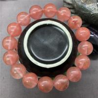 Quartz Bracelets, Cherry Quartz, Round, fashion jewelry orange, 19CM 