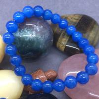 Agate Bracelets, Blue Agate, Round, fashion jewelry blue, 19CM 