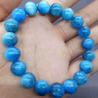 Gemstone Bracelets, Apatites, Round, fashion jewelry & Unisex blue, 19CM 