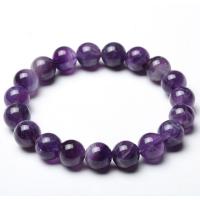 Gemstone Bracelets, Amethyst, Round, fashion jewelry purple, 19CM 