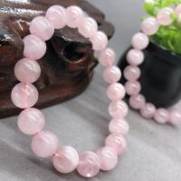 Quartz Bracelets, Rose Quartz, Round, fashion jewelry & Unisex pink, 19CM 