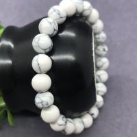 Gemstone Bracelets, Howlite, Round, fashion jewelry white, 19CM 